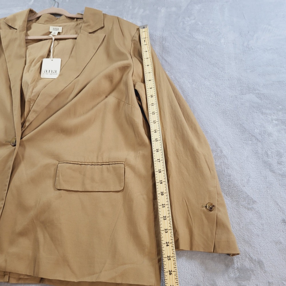 a.n.a Womens 2X Tannin Tan Lyocell Linen Blend Single Button Blazer New NWT $84 - Picture 6 of 9